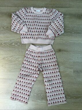 Rylee + Cru Heart Sweater Set Size 4-5Y